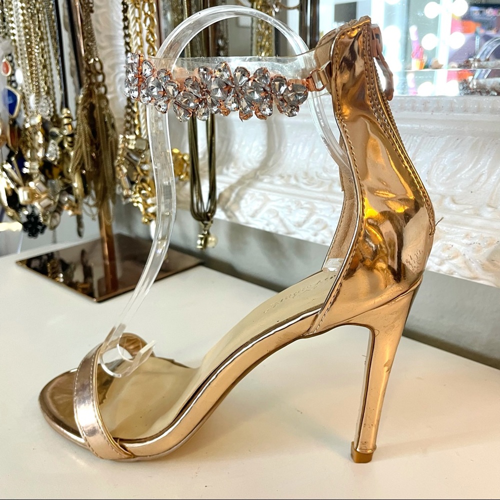 Love Mark copper gold embellished heels